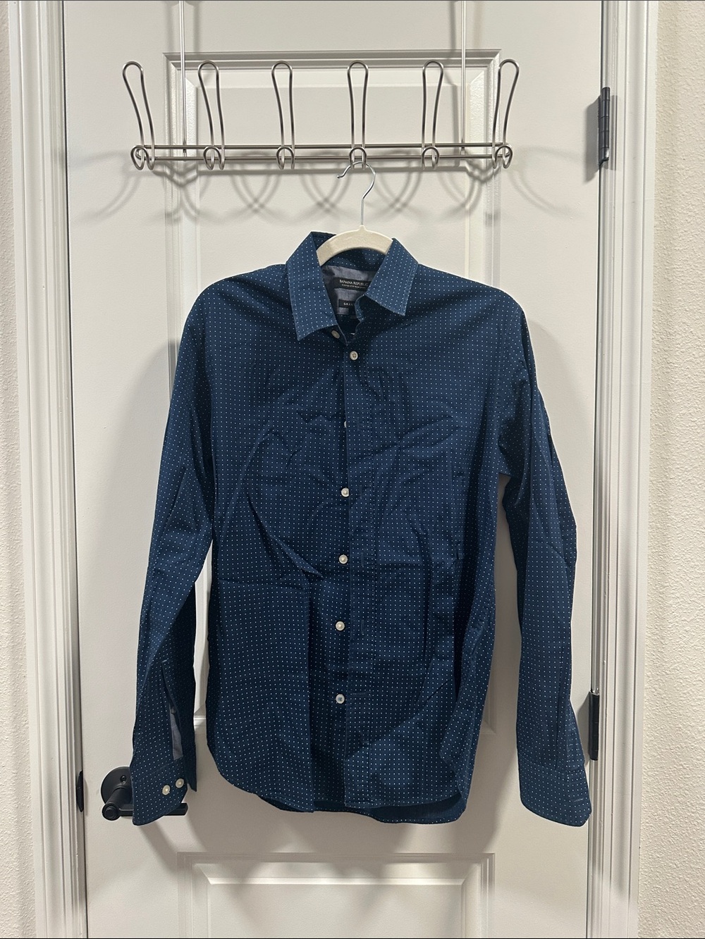 Banana republic Men's Navy Dot Print Button-Down Shirt